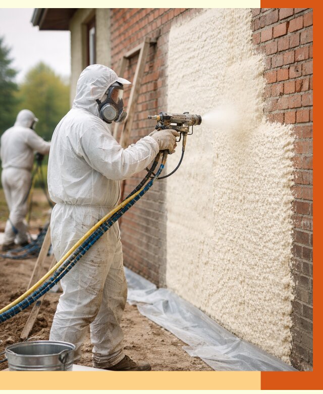 Утепление кирпичного дома ППУ в Мысках под ключ от 6593 руб. | ТепломастерМси