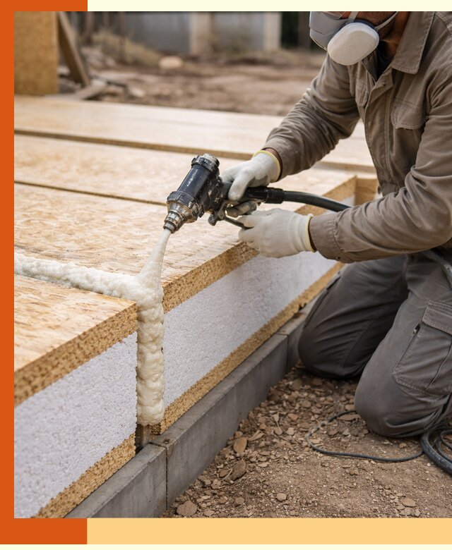 Утепление СИП-панелей пенополиуретаном (ППУ) в Мысках